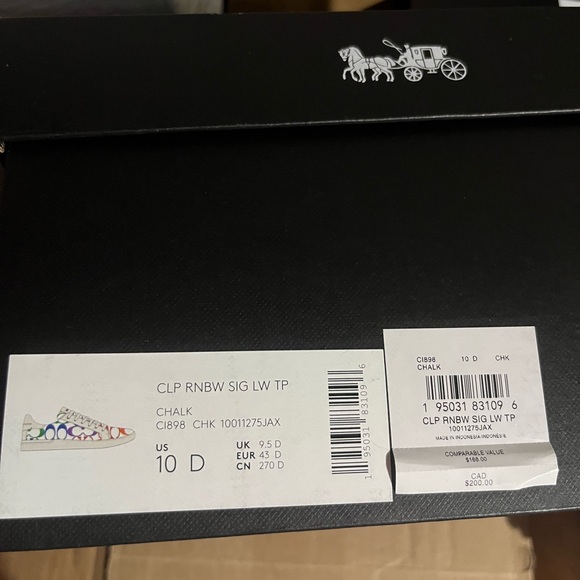 NWT Coach Outlet Clip Low Top Sneaker In Rainbow Signature Canvas men’s - Picture 10 of 12